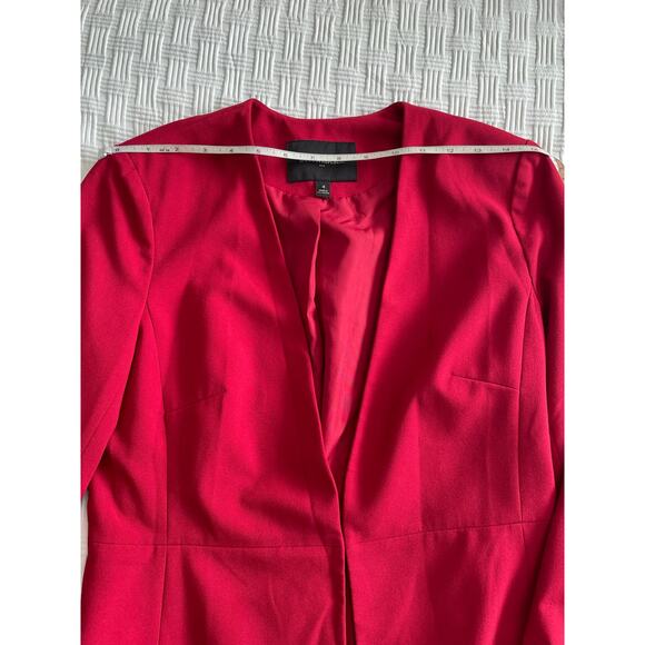 Banana Republic Red Blazer Holidays Zip Sleeves SZ 4 Corporate Goth Office Work - Picture 8 of 8